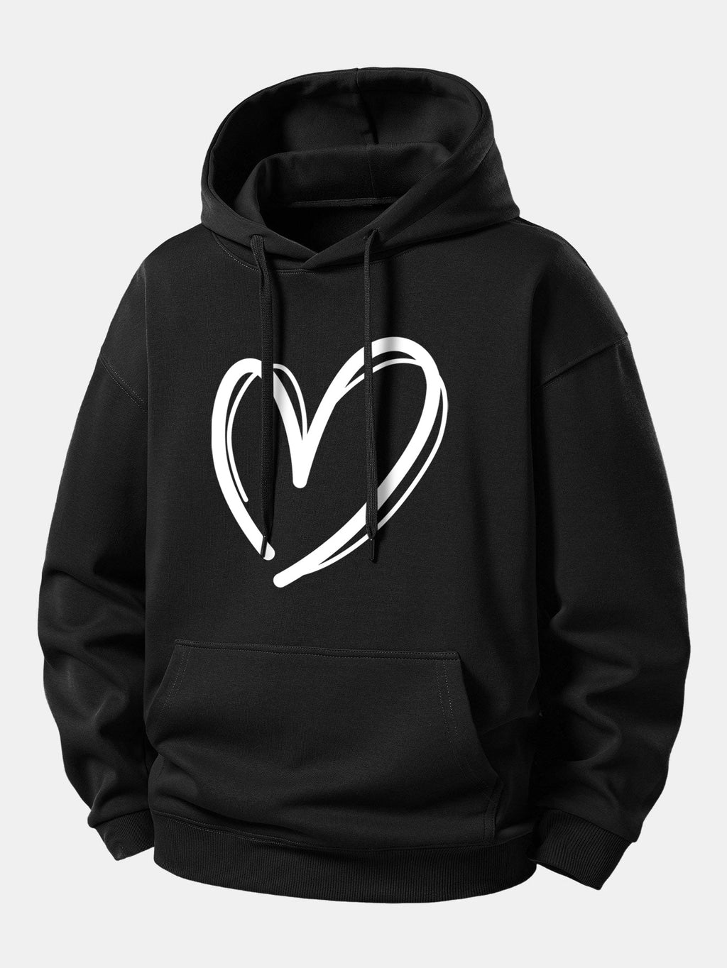 Relaxed Fit Hoodie with Heart Print