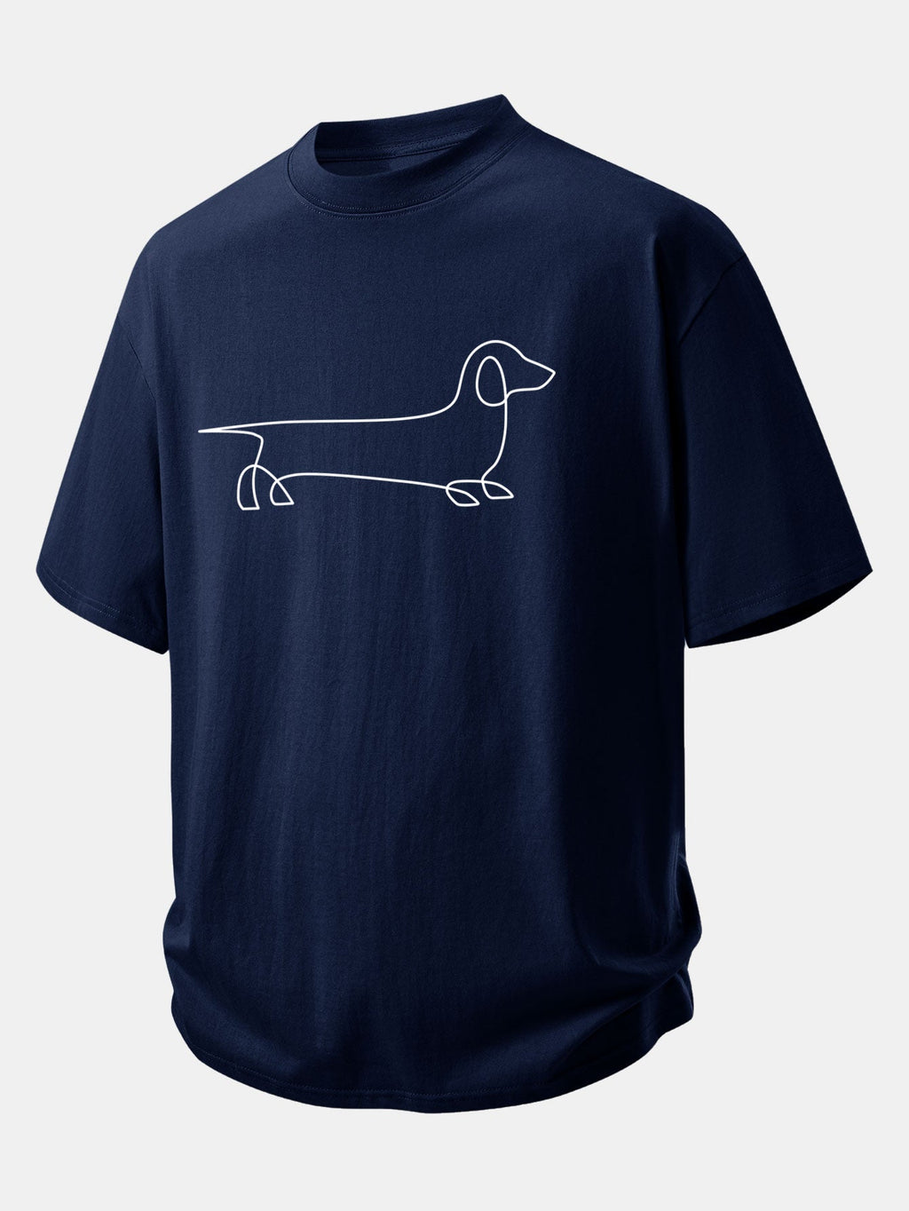 Comfortable Fit Dachshund Print Cotton Tee