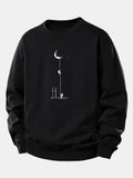 Relaxed Fit Sweatshirt with Lunar Astronaut Print