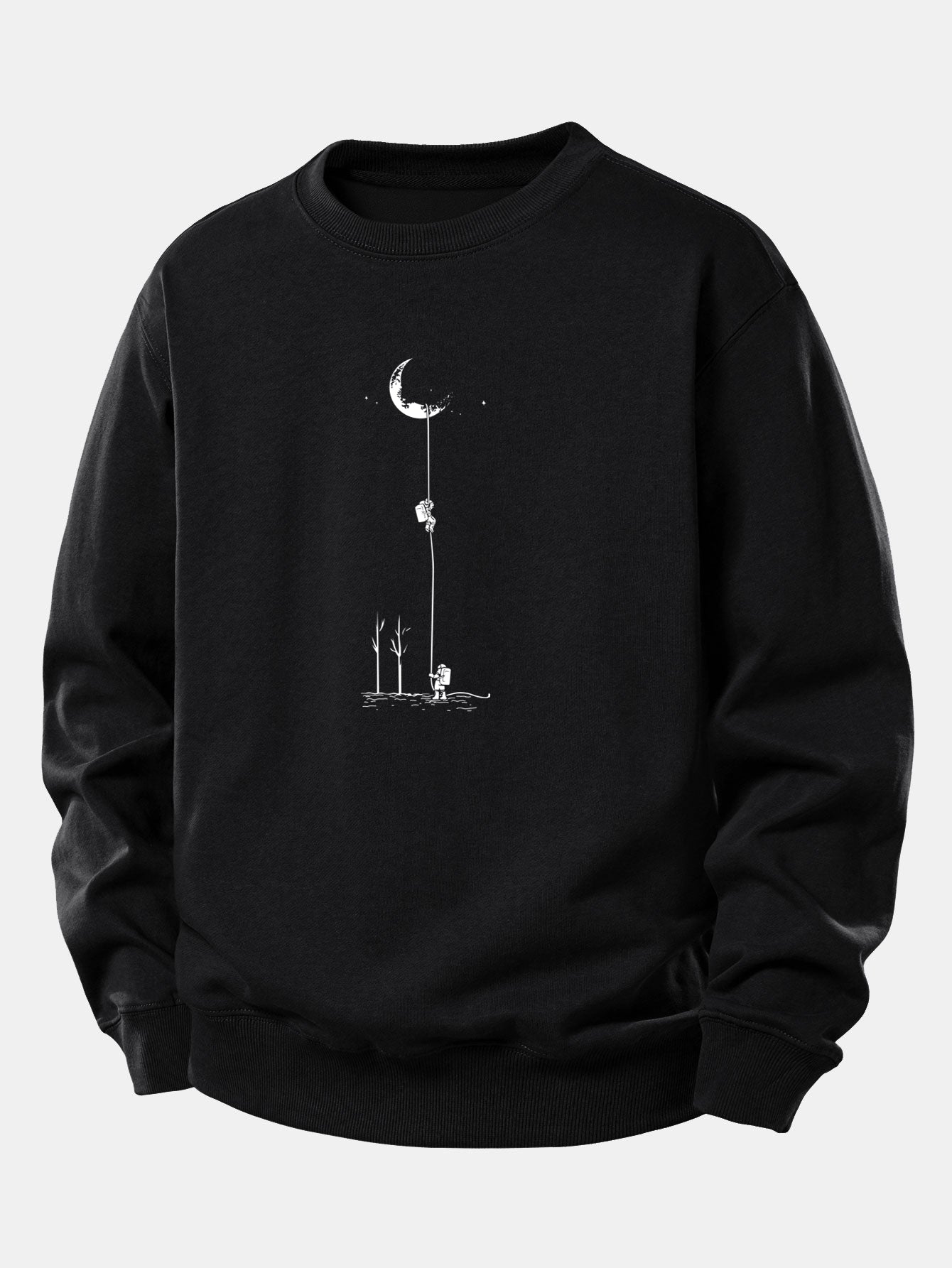 Relaxed Fit Sweatshirt with Lunar Astronaut Print