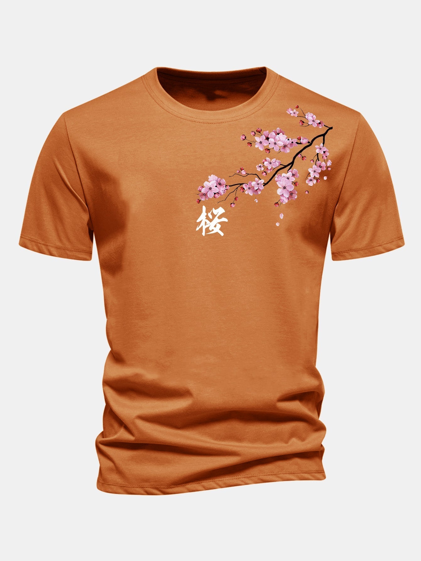 Classic Fit Cherry Blossom Print Cotton Tee