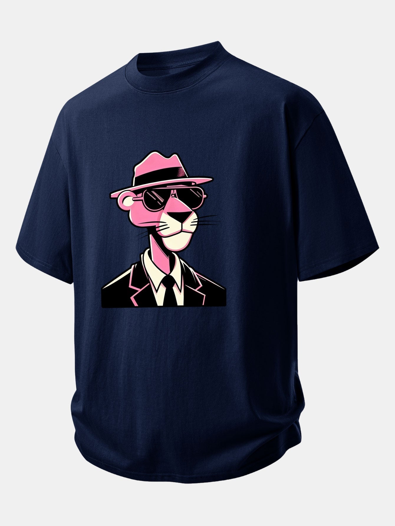 Comfortable Pink Panther Graphic Cotton T-Shirt for Gentlemen