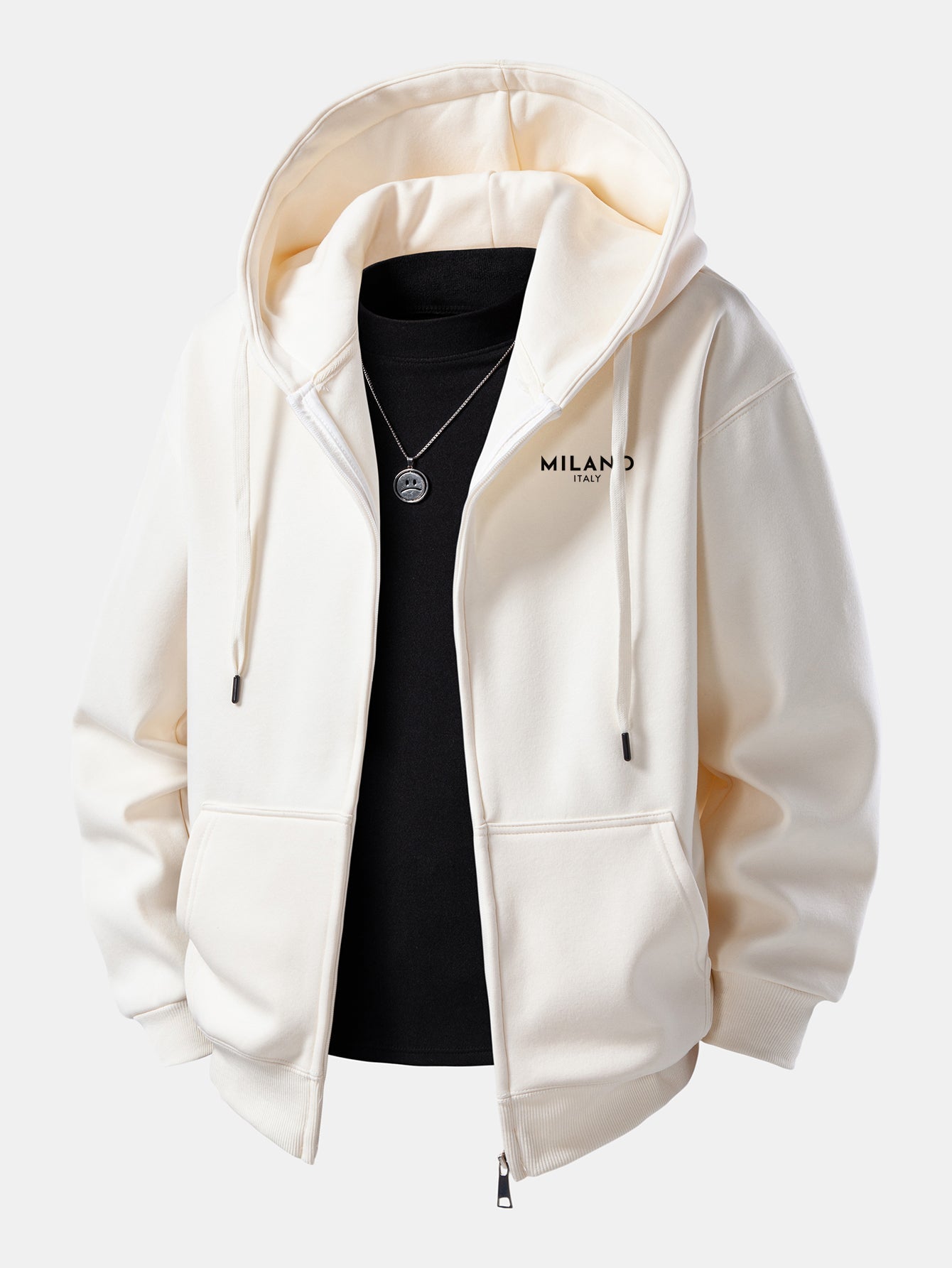 Milano Patterned Zip-Up Hoodie