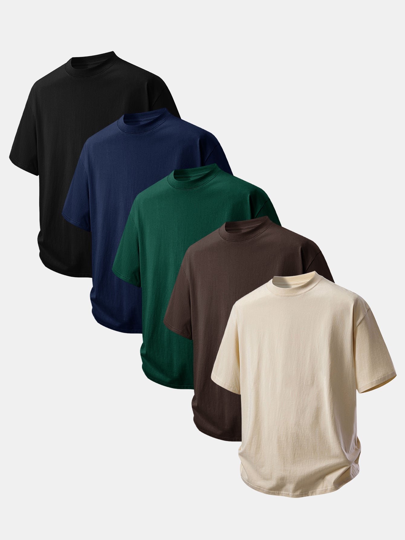 Set of 5 Relaxed Fit Cotton T-Shirts