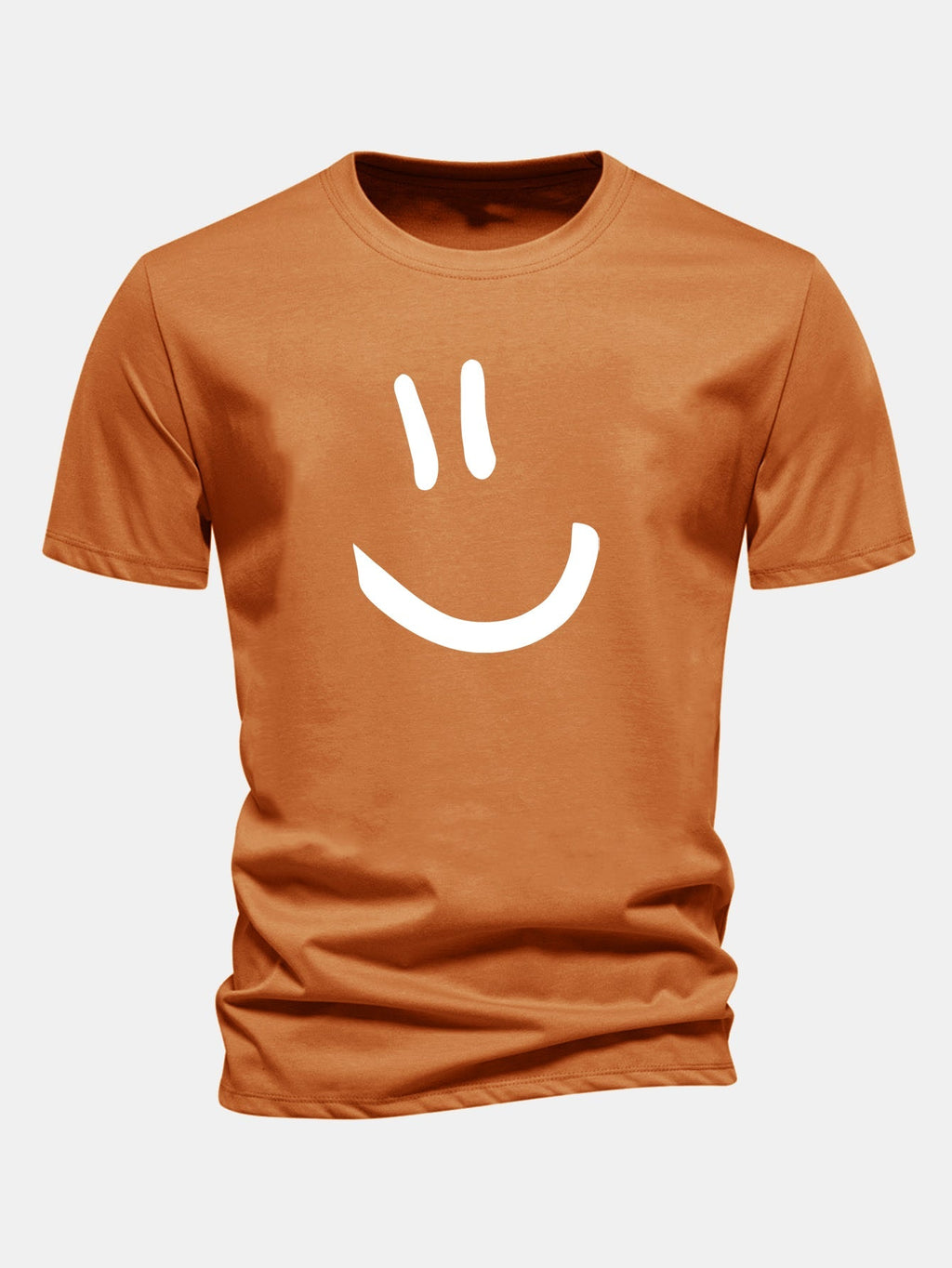 Classic Fit Cotton T-Shirt with Smiley Face Print