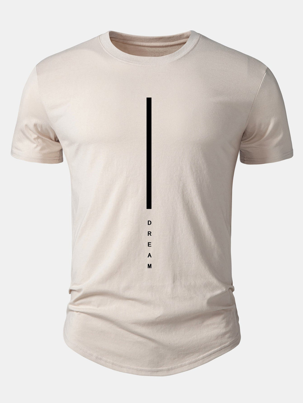 Dreamy Striped Cotton Arc Hem Tee