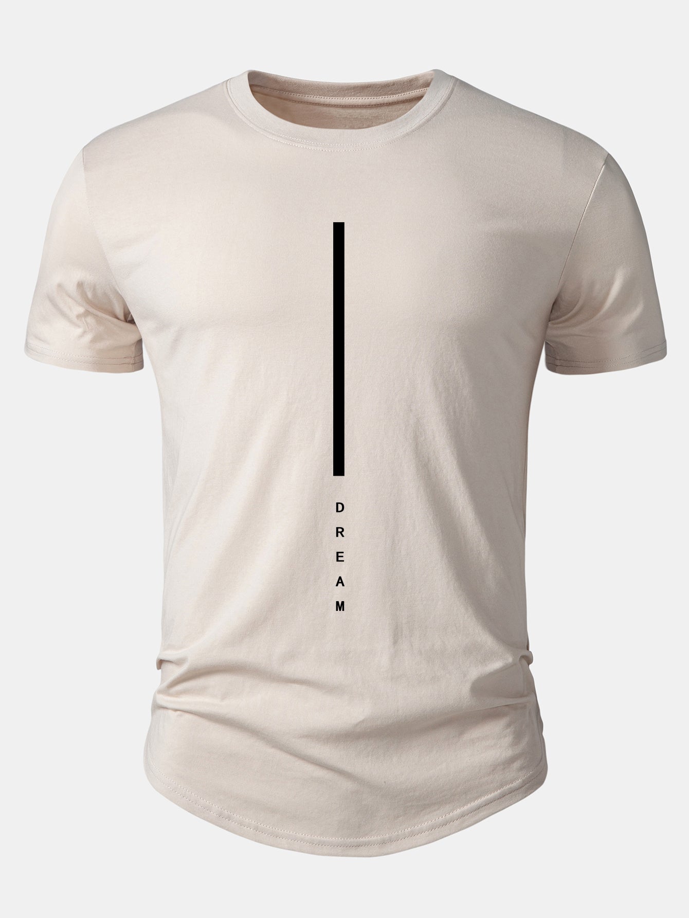 Dreamy Striped Cotton Arc Hem Tee