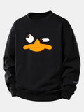 Relaxed Fit Sweatshirt with Emoji Duck Print
