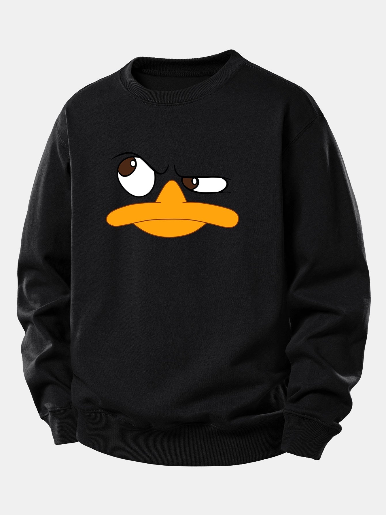 Relaxed Fit Sweatshirt with Emoji Duck Print