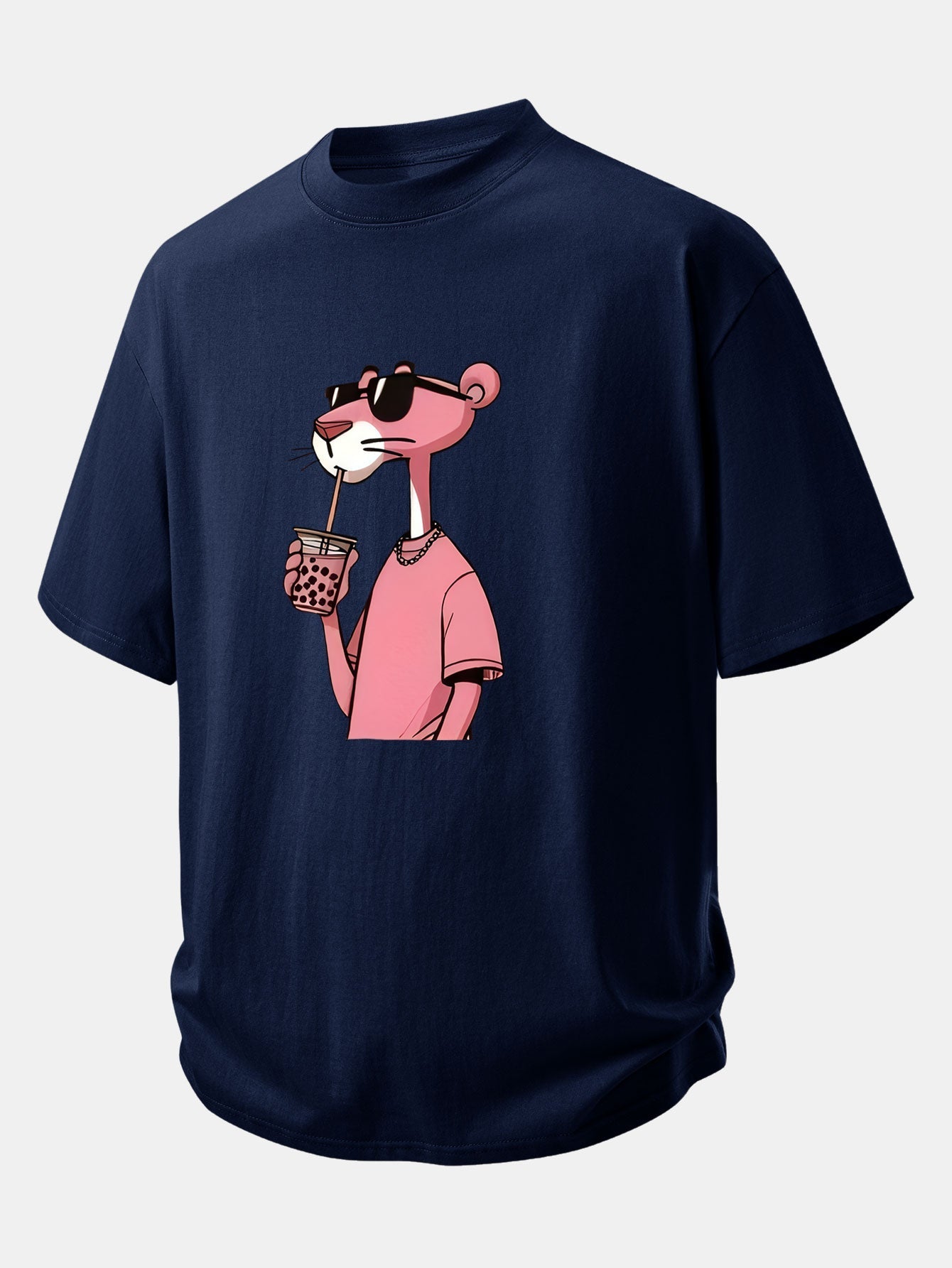 Comfortable Pink Panther Graphic Cotton Tee