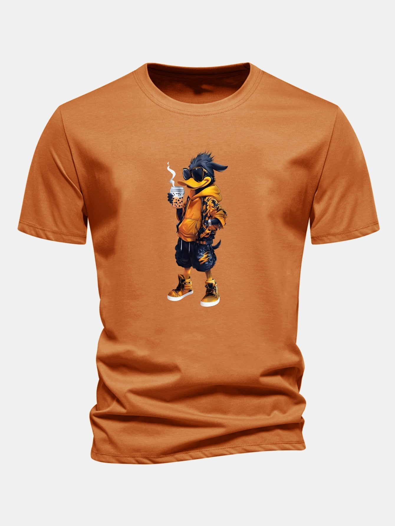Classic Fit Cotton T-Shirt with Carton Duck Print