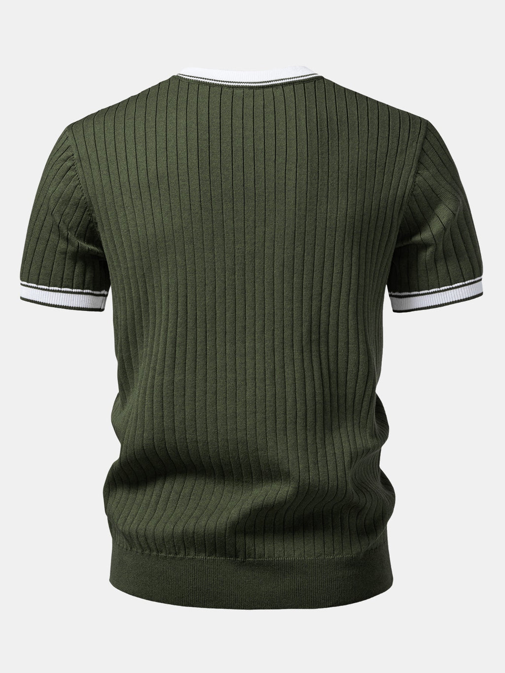 Color-Blocked Crew Neck Knit Tee