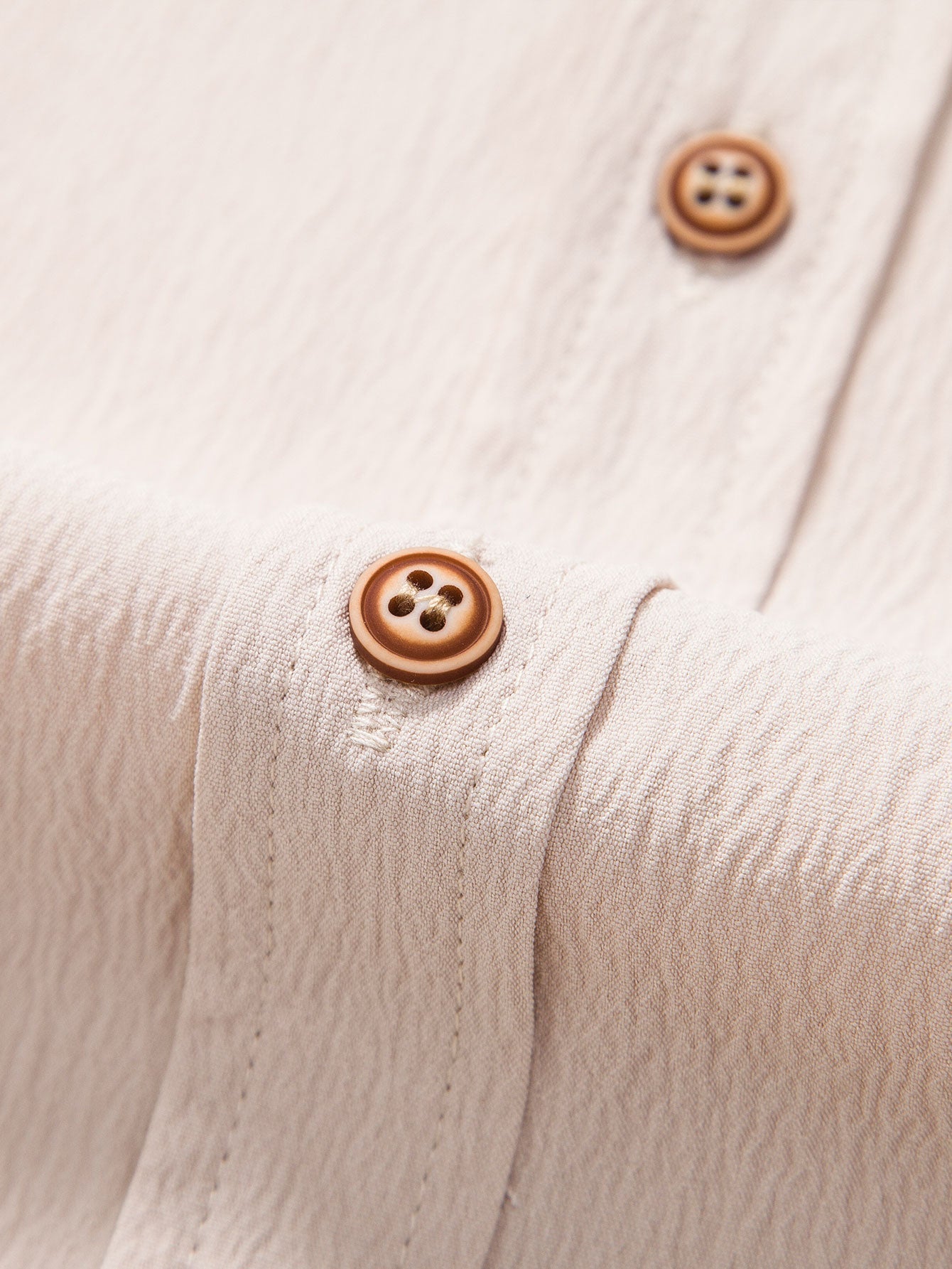 Textured Crinkle Button-Up Shirt with Straight-Leg Trousers