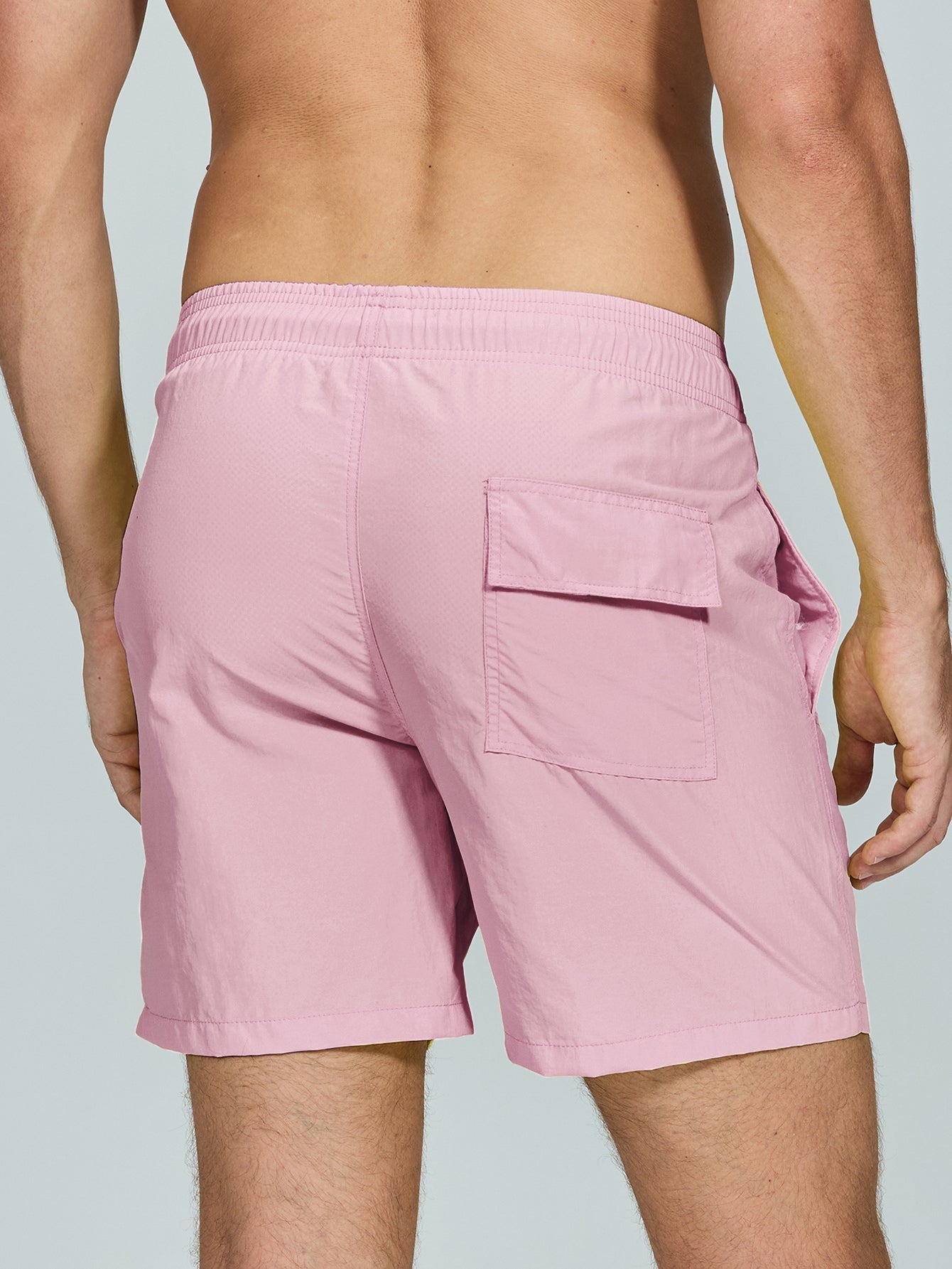 Men's Mid-Length Drawstring Swim Trunks