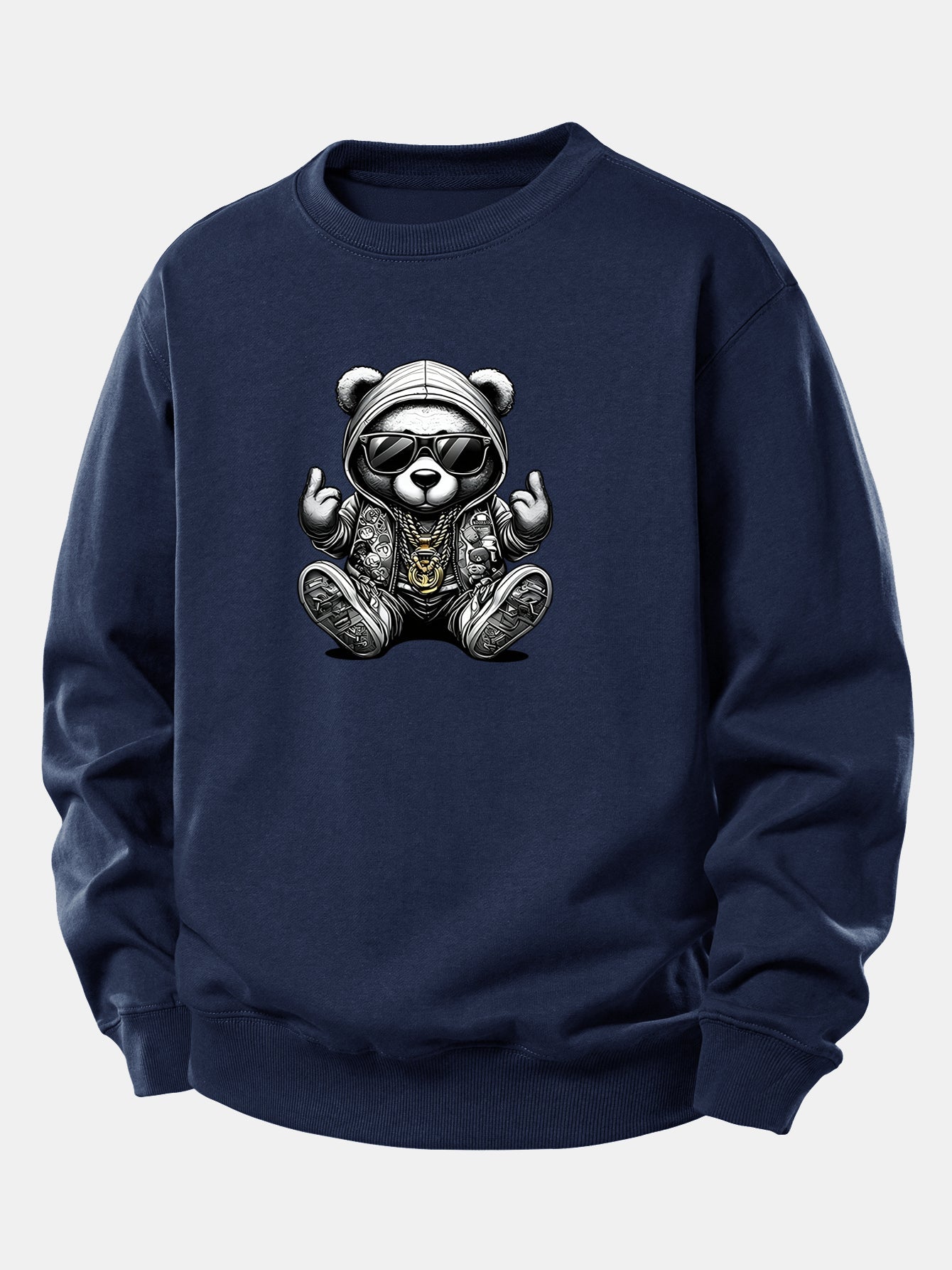 Relaxed Fit Sweatshirt with Hip Hop Bear Design