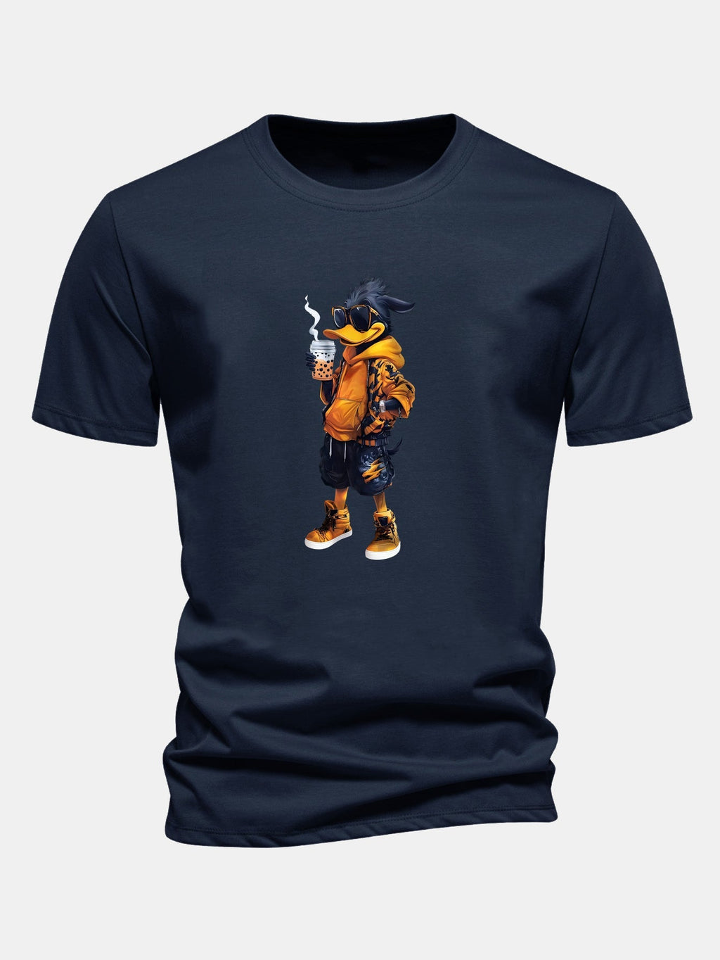 Classic Fit Cotton T-Shirt with Carton Duck Print