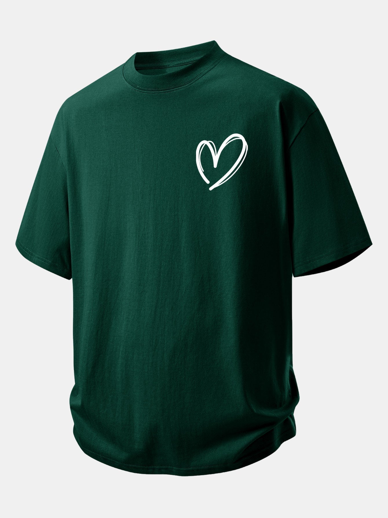Comfortable Heart Print Cotton Tee