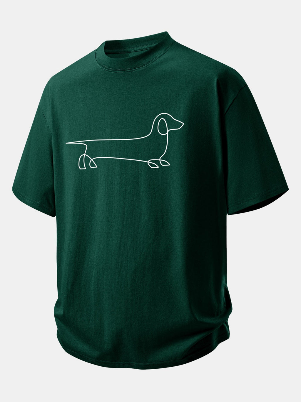 Comfortable Fit Dachshund Print Cotton Tee
