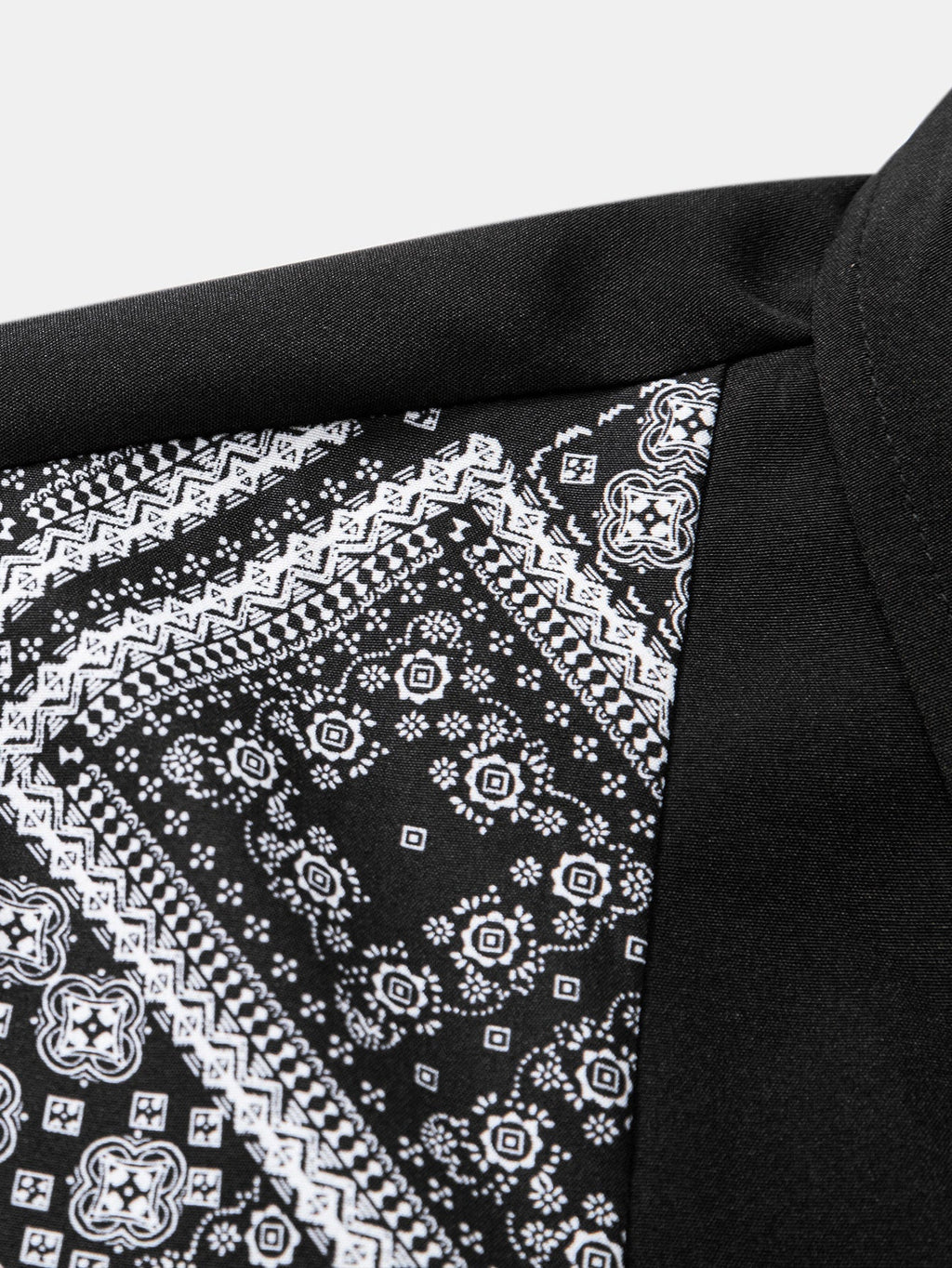 Paisley Patchwork Button-Up Shirt with Matching Swim Shorts