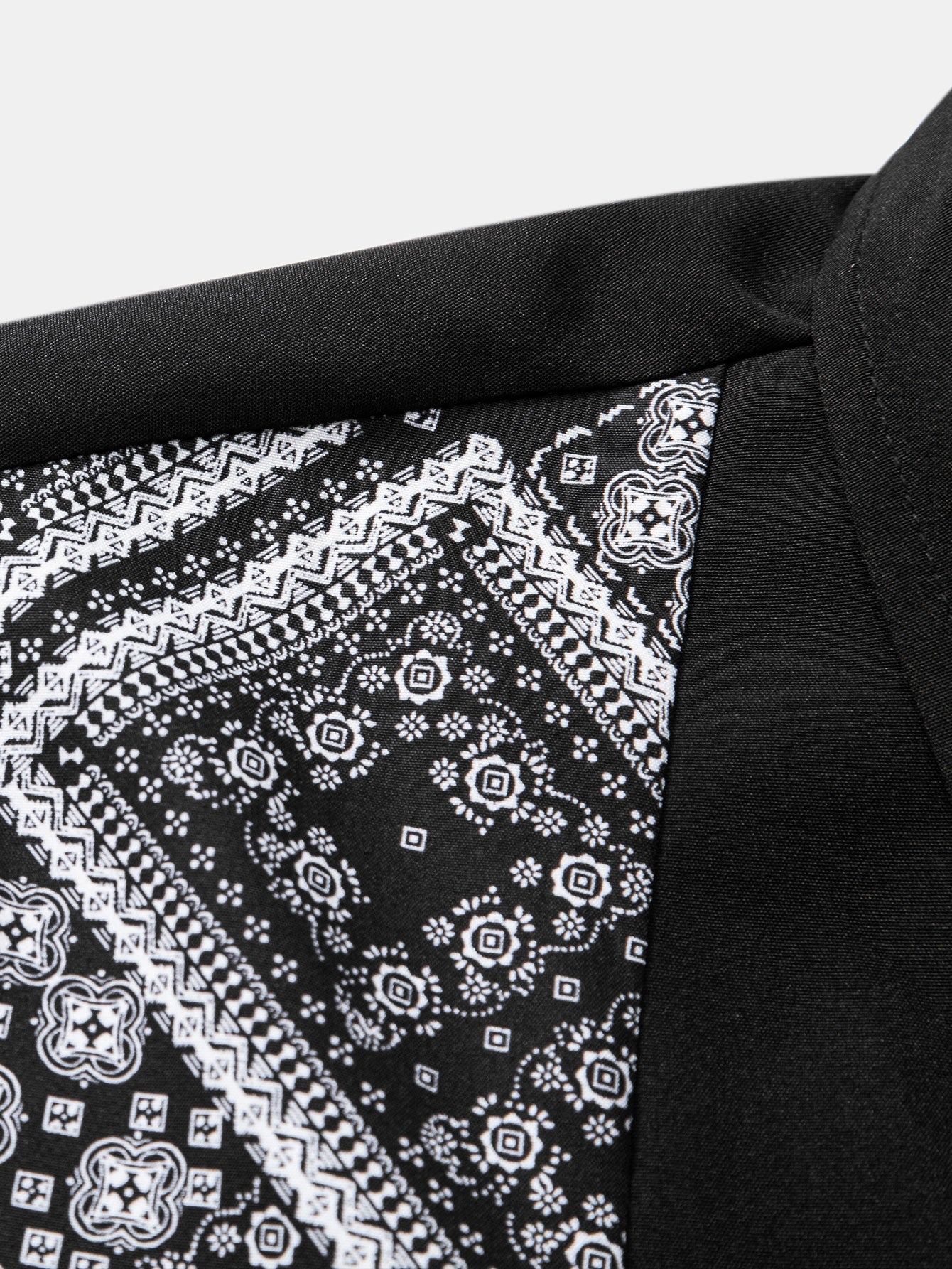 Paisley Patchwork Button-Up Shirt with Matching Swim Shorts
