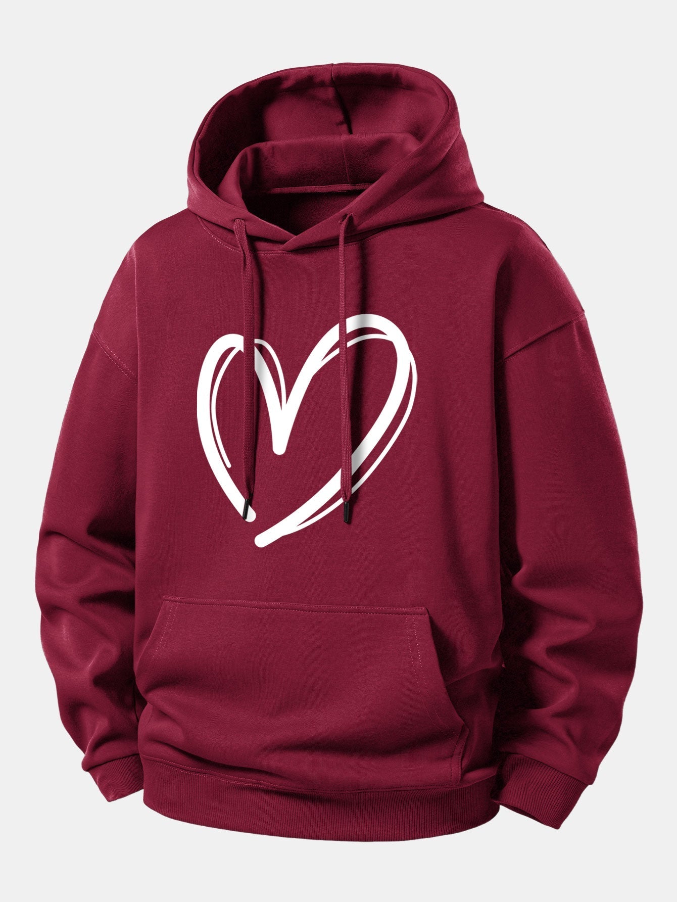 Relaxed Fit Hoodie with Heart Print