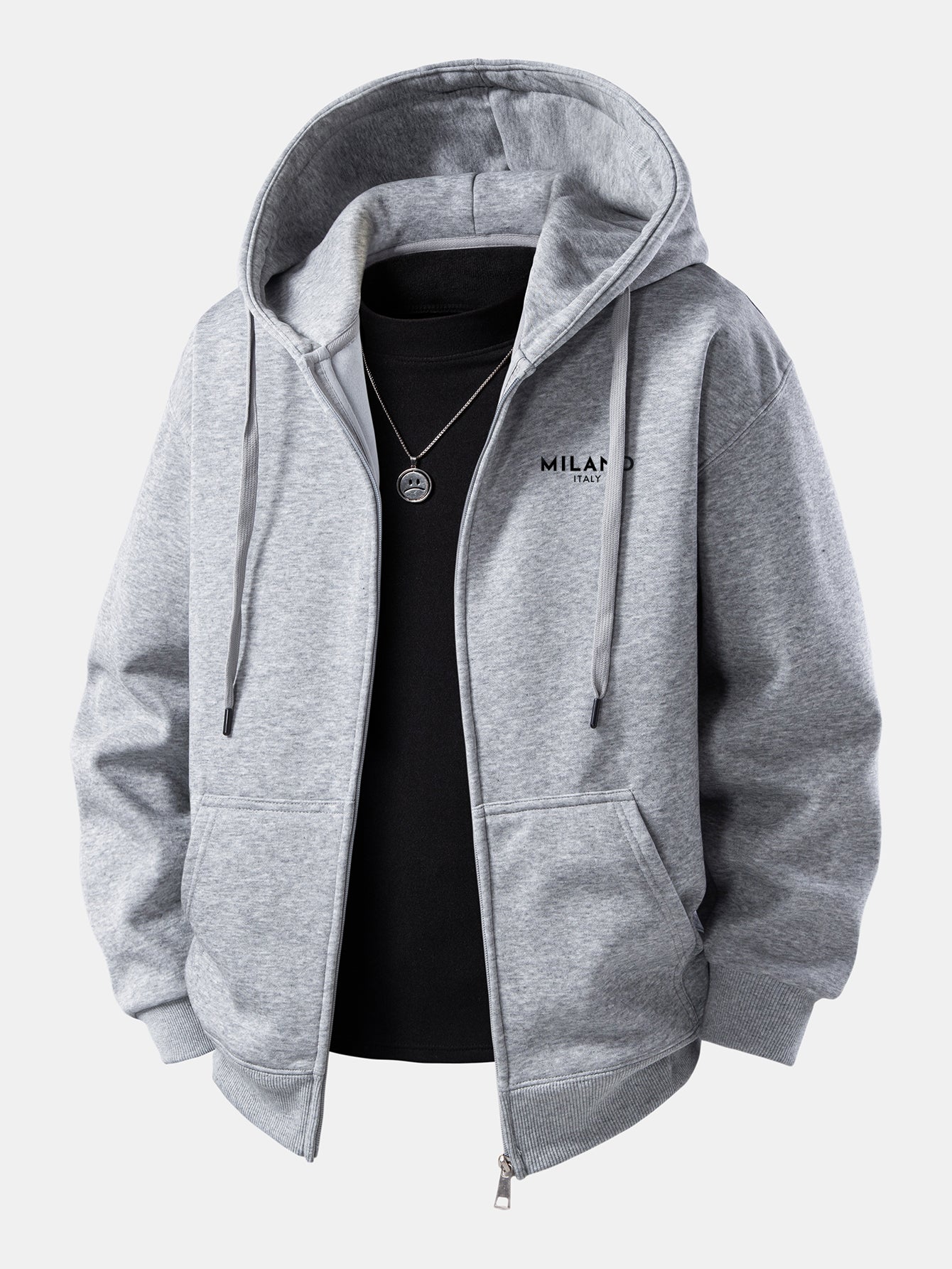Milano Patterned Zip-Up Hoodie