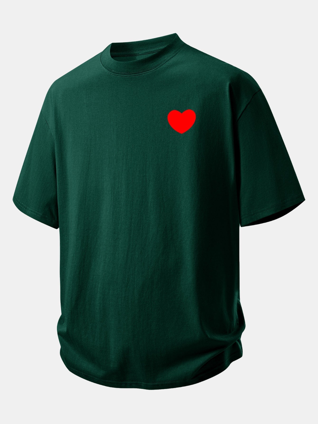 Comfortable Heart Print Cotton Tee