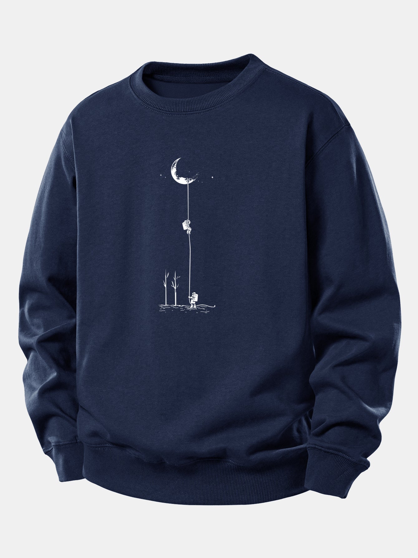 Relaxed Fit Sweatshirt with Lunar Astronaut Print