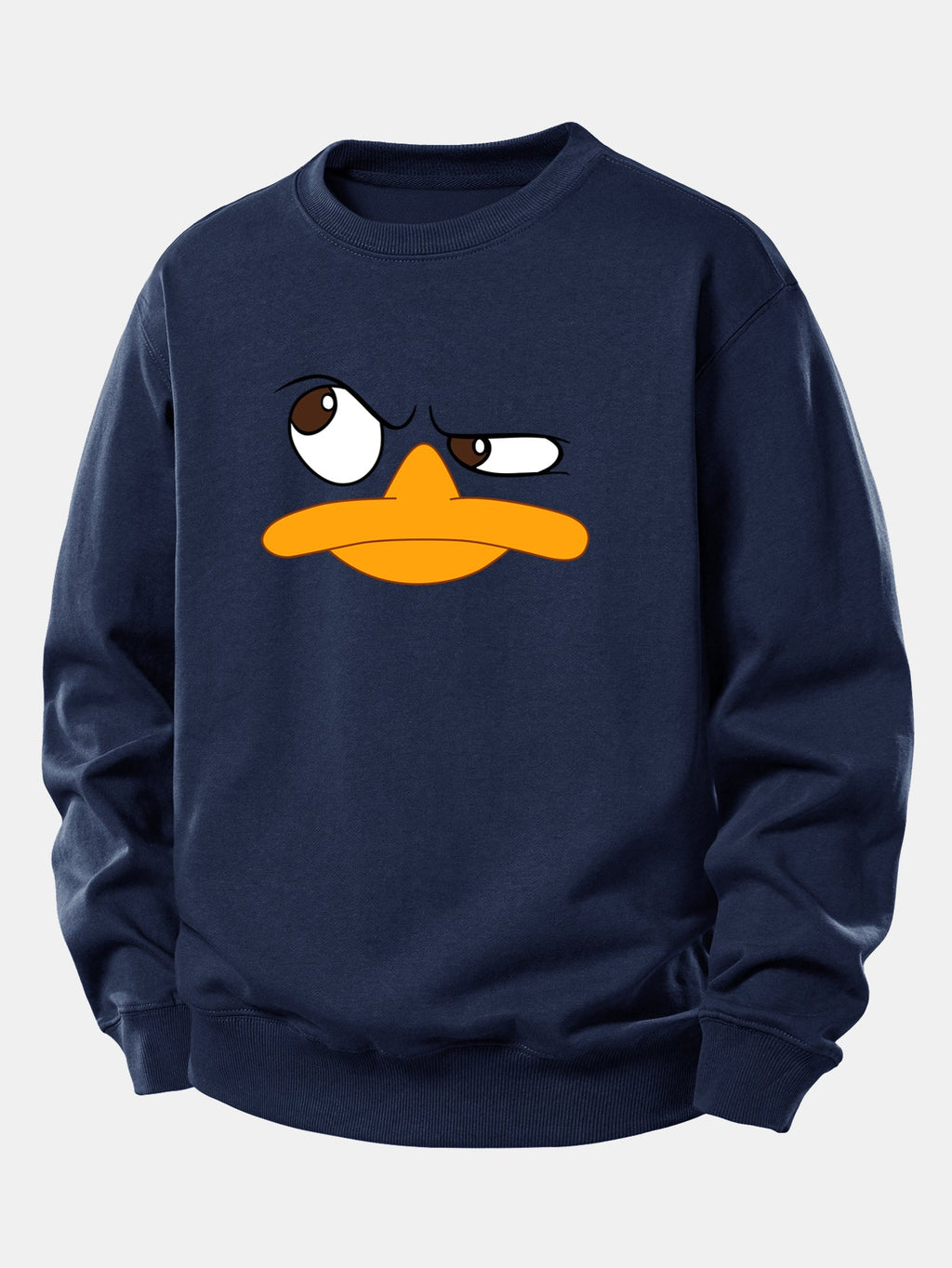 Relaxed Fit Sweatshirt with Emoji Duck Print