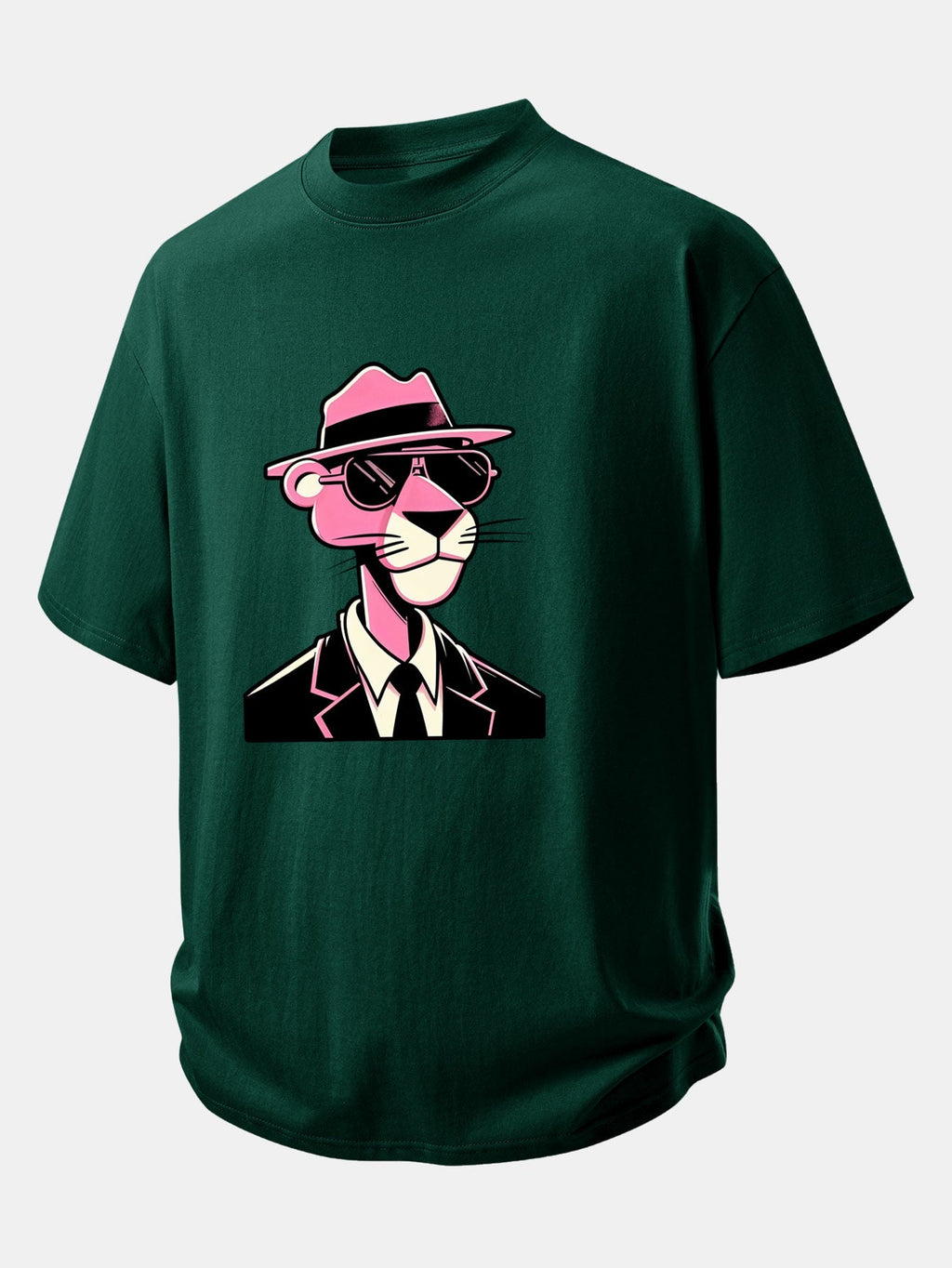 Comfortable Pink Panther Graphic Cotton T-Shirt for Gentlemen