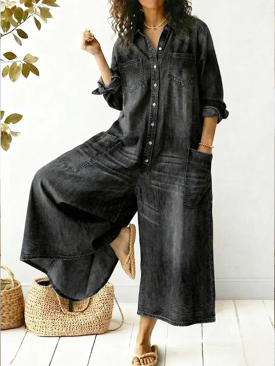 Women's Cozy and Casual Cotton Jumpsuit