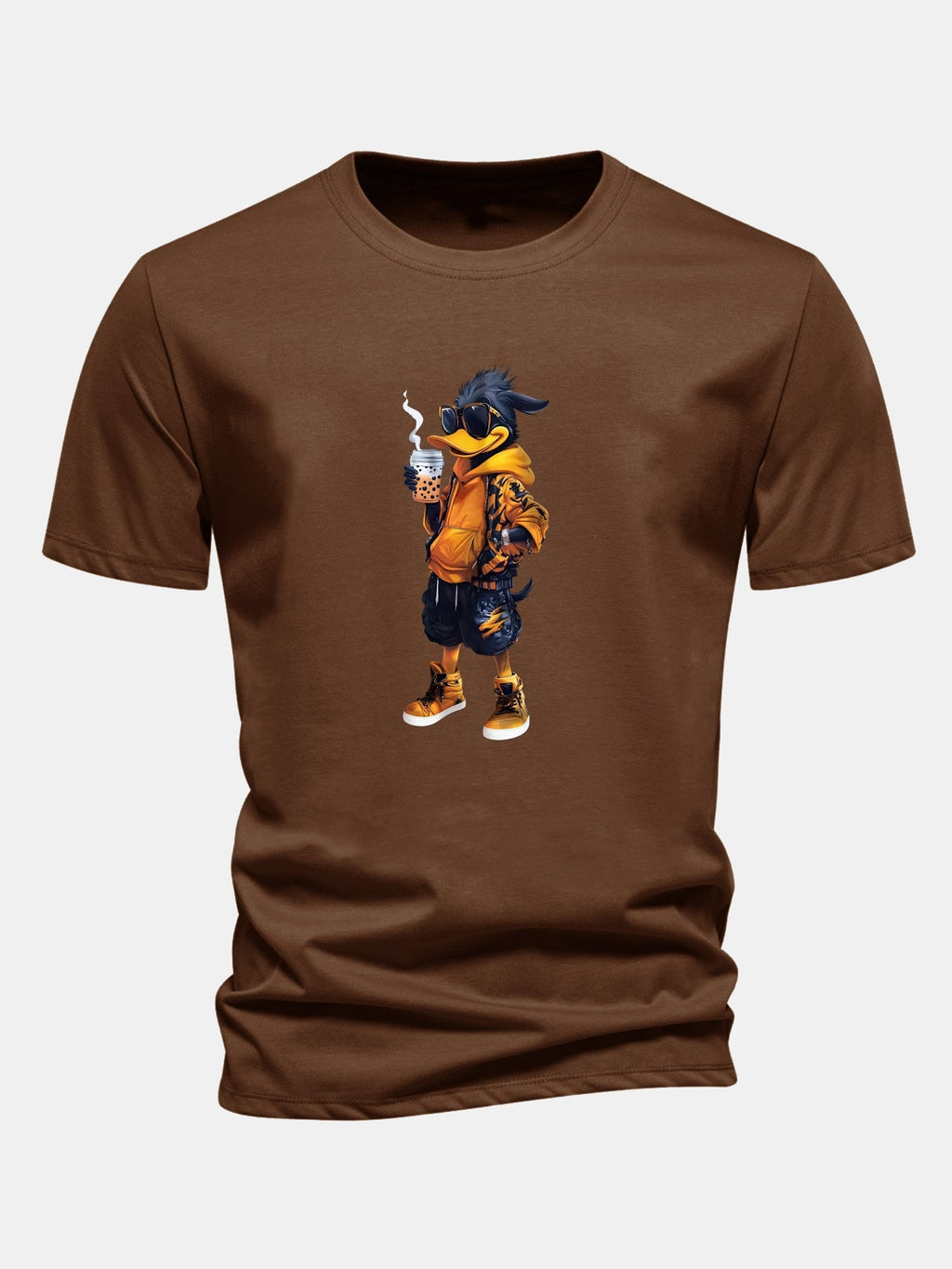 Classic Fit Cotton T-Shirt with Carton Duck Print