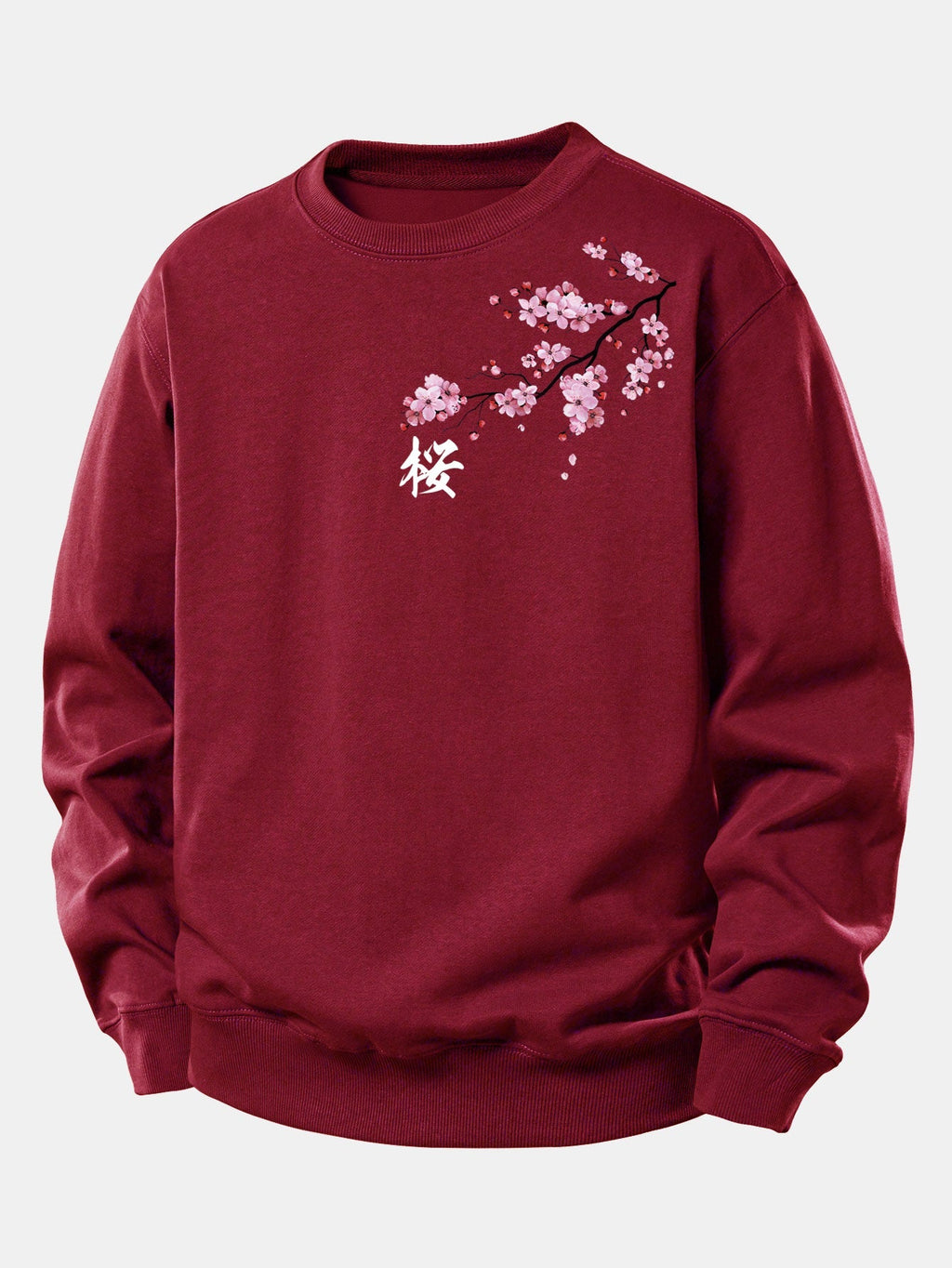 Relaxed Fit Sweatshirt with Cherry Blossom Print