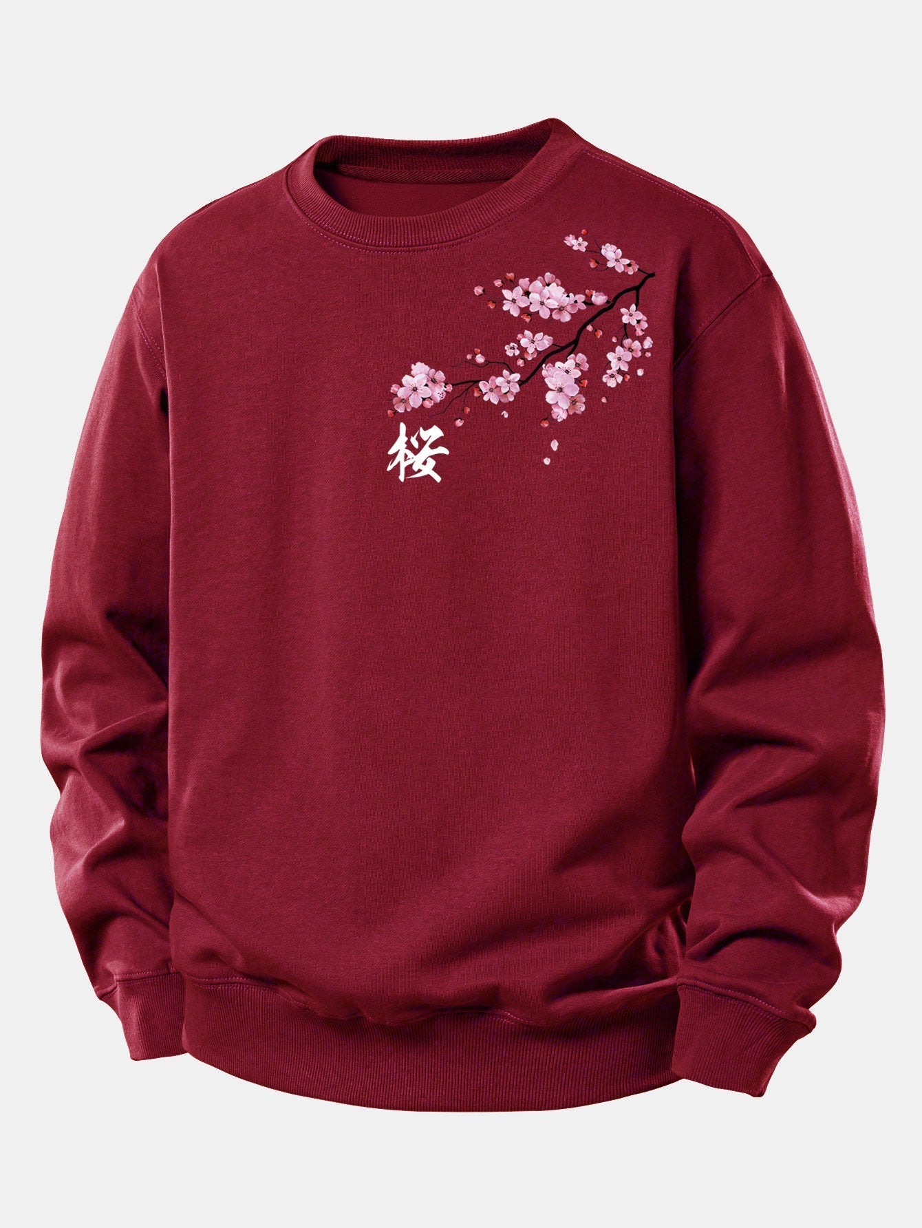 Relaxed Fit Sweatshirt with Cherry Blossom Print