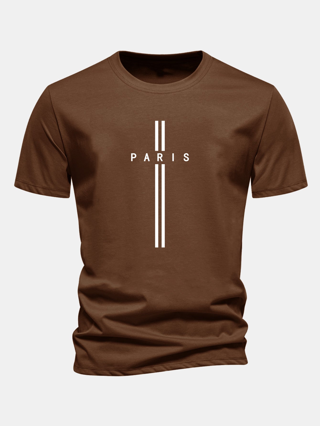 Classic Fit Cotton T-Shirt with Paris Stripe Design