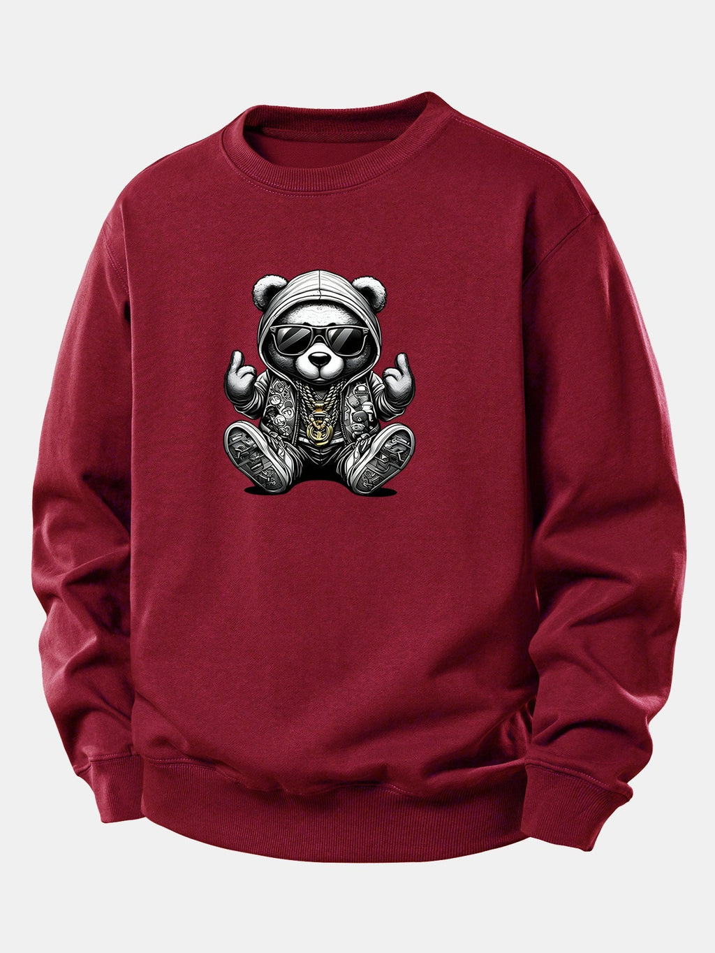 Relaxed Fit Sweatshirt with Hip Hop Bear Design