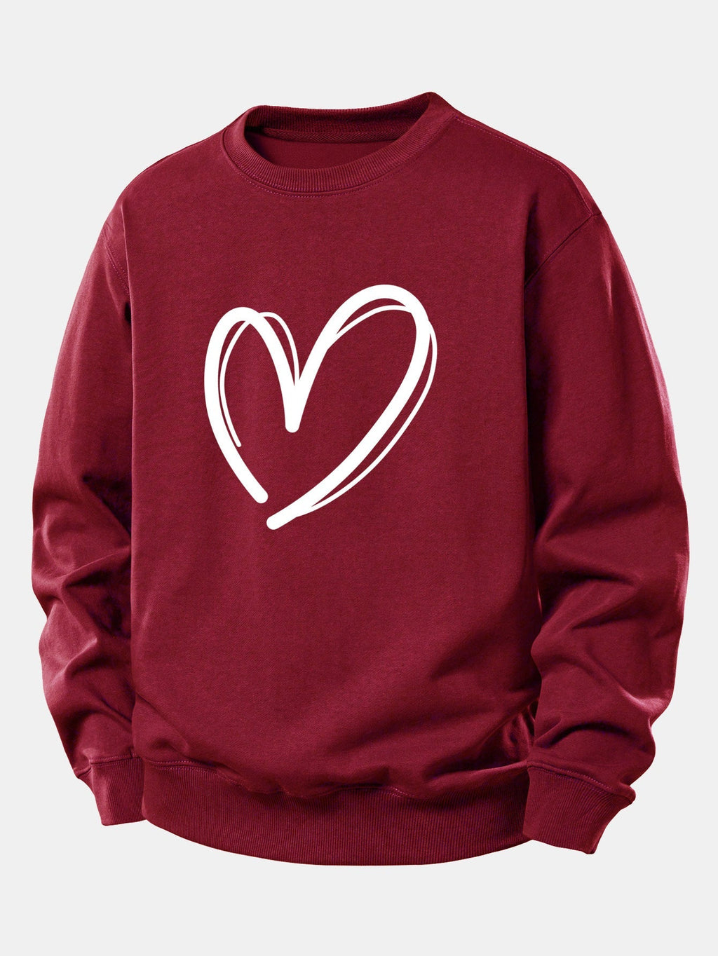 Relaxed Fit Heart Print Sweatshirt