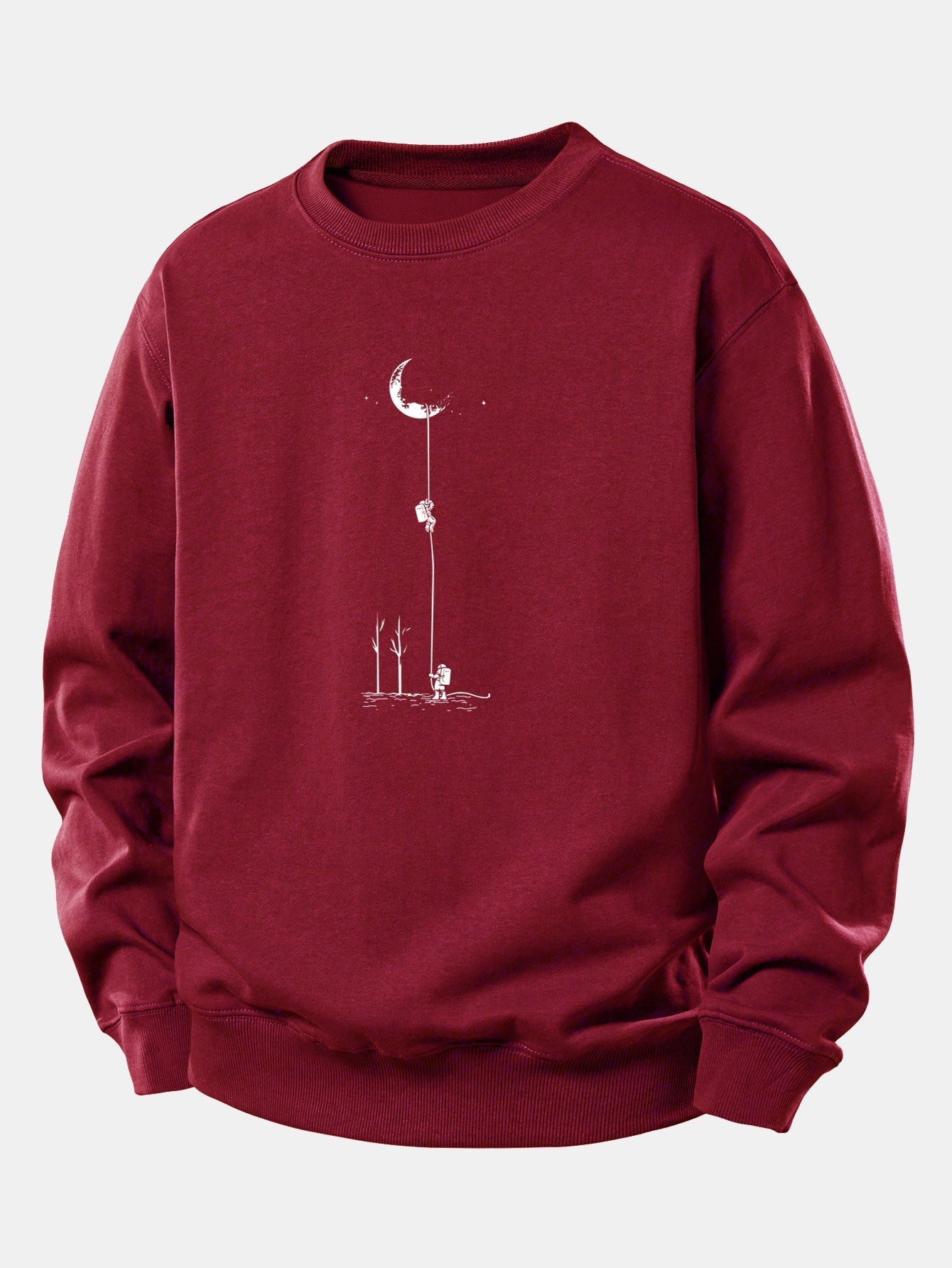 Relaxed Fit Sweatshirt with Lunar Astronaut Print