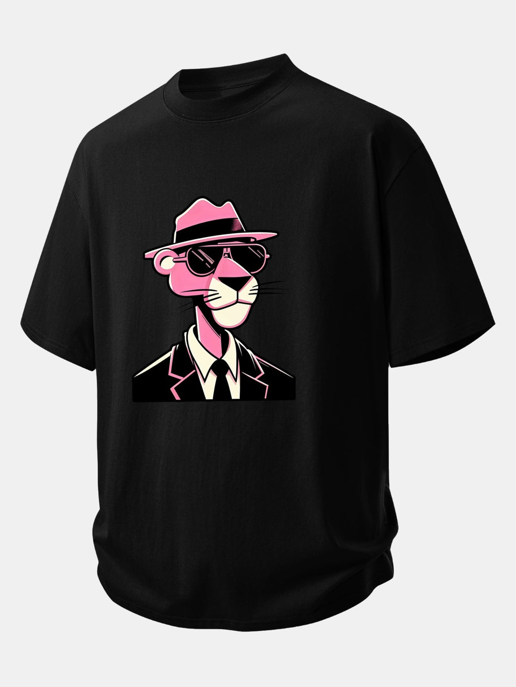 Comfortable Pink Panther Graphic Cotton T-Shirt for Gentlemen
