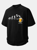 Comfort Fit Cotton T-Shirt with Beer Weekly Plan Print
