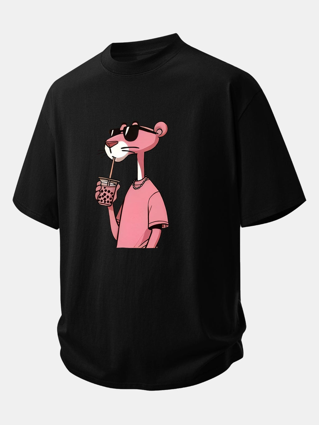 Comfortable Pink Panther Graphic Cotton Tee