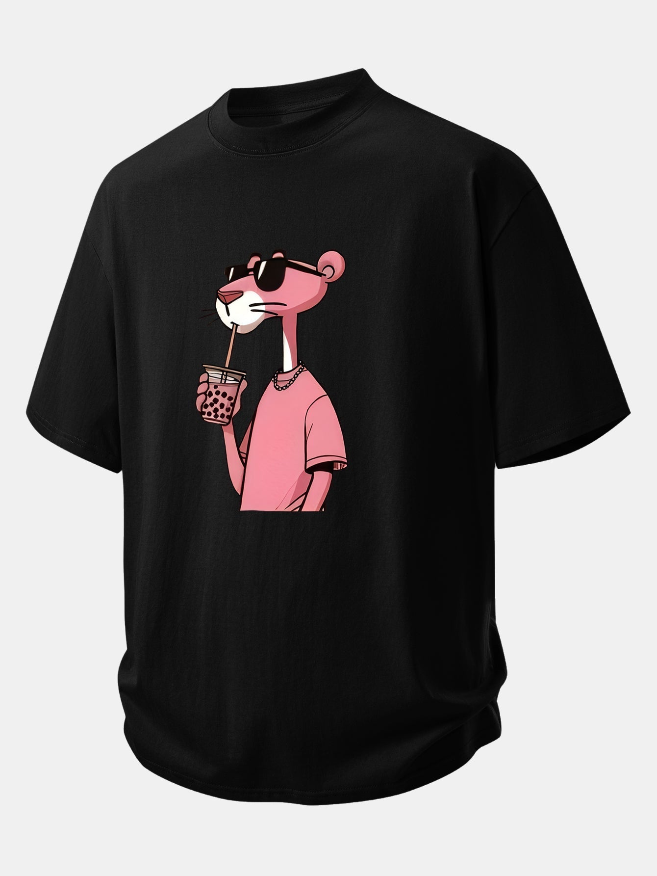 Comfortable Pink Panther Graphic Cotton Tee