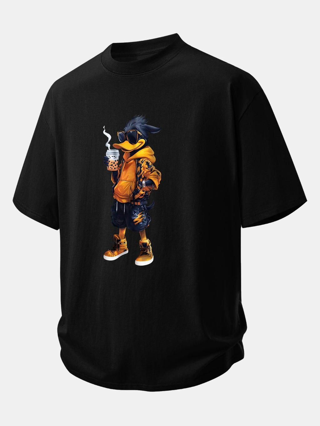 Comfortable Cartoon Duck Print Cotton Tee
