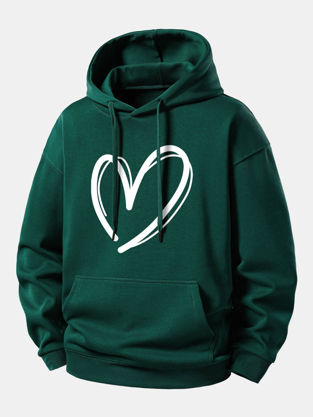 Relaxed Fit Hoodie with Heart Print