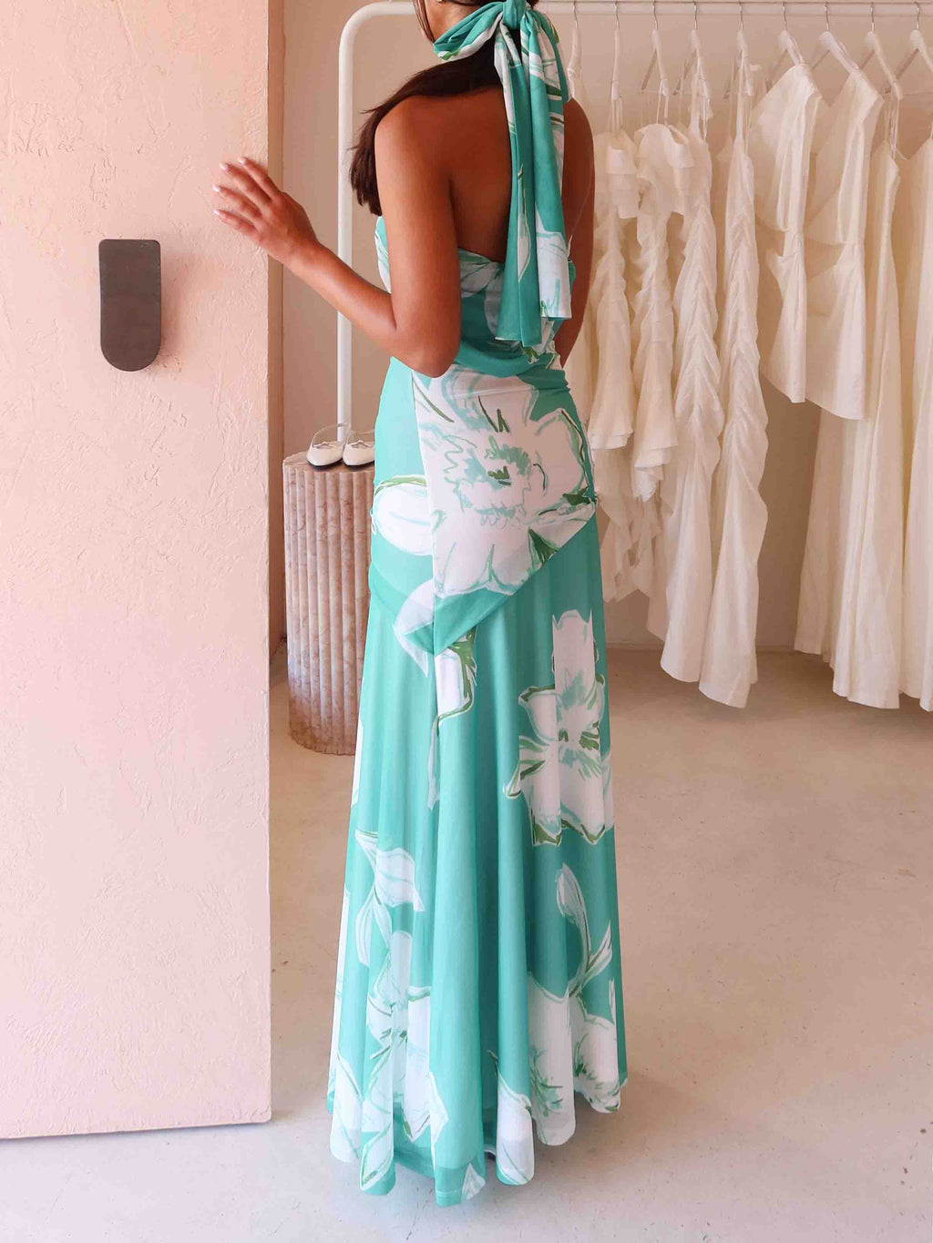 Elegant Off-the-shoulder Stunning Floral Print Maxi Dress