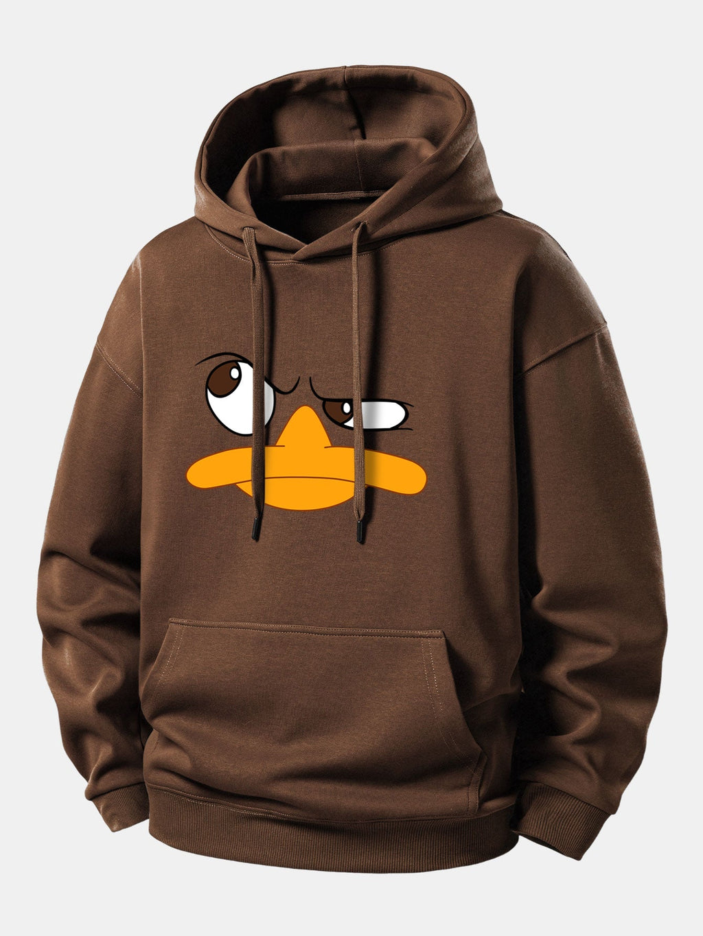 Relaxed Fit Hoodie with Emoji Duck Design