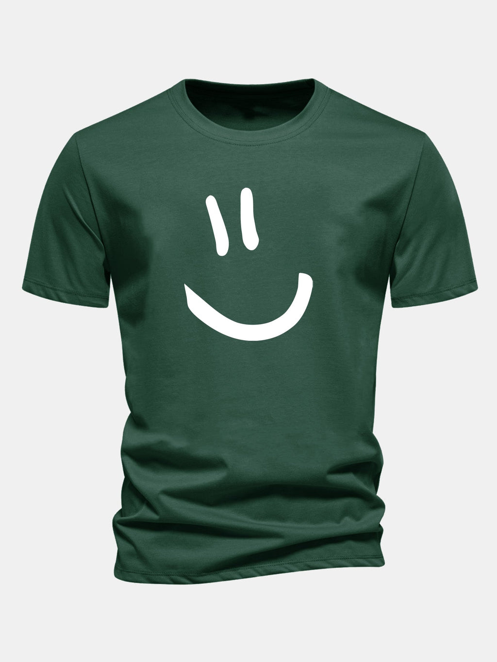 Classic Fit Cotton T-Shirt with Smiley Face Print