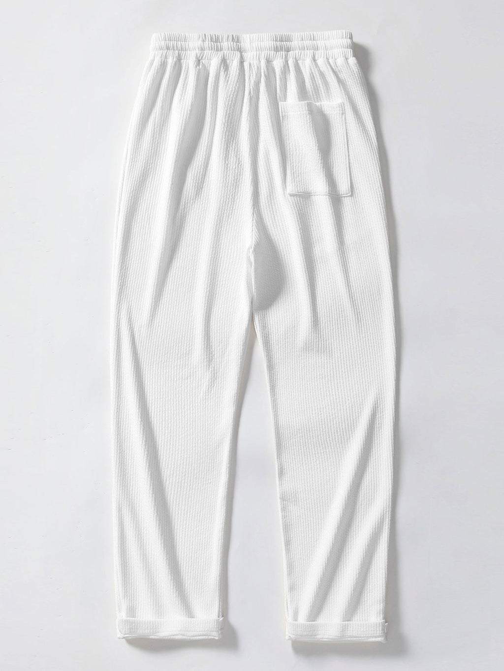 Ribbed Button-Up Shirt with Contrast and Straight-Leg Ribbed Pants