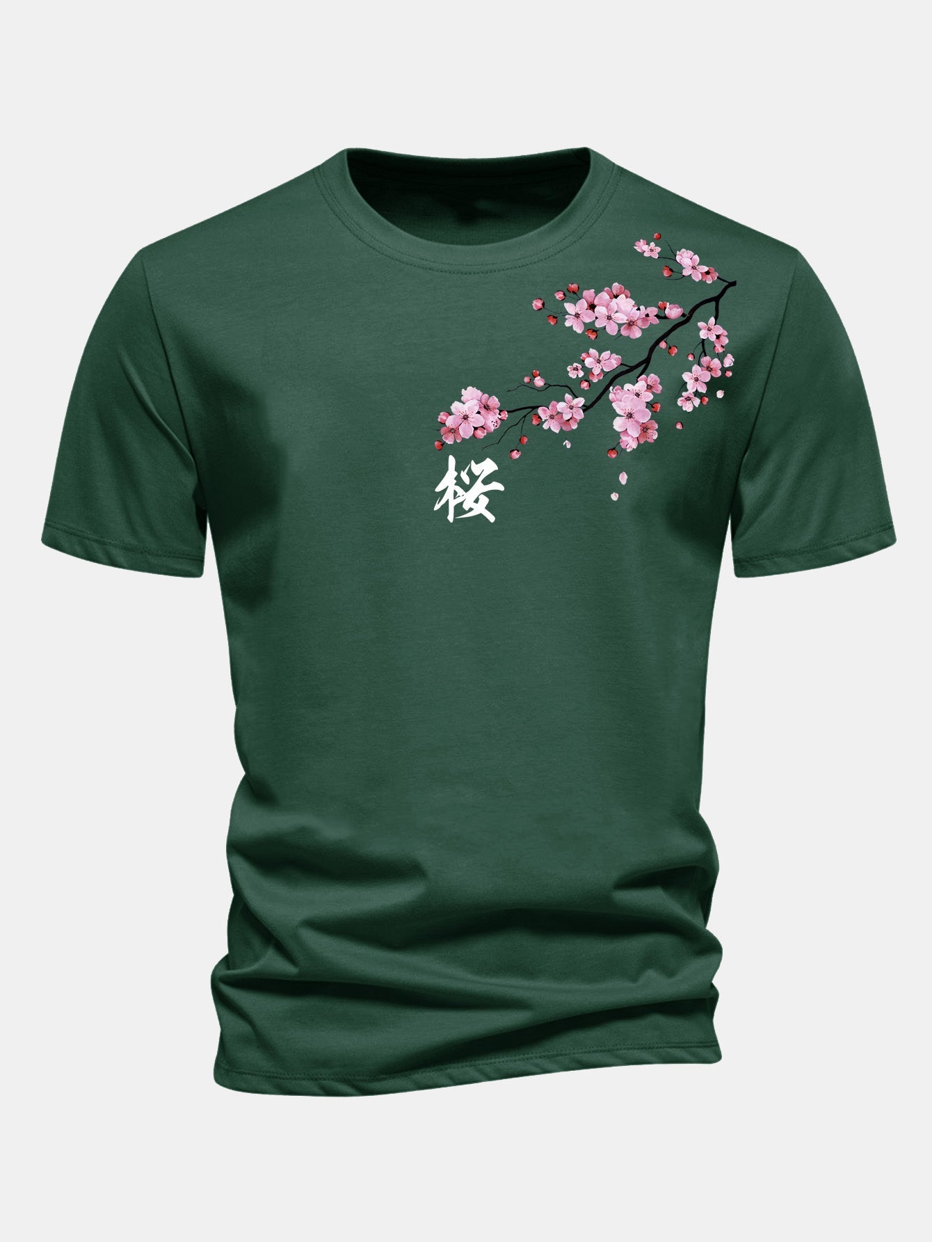 Classic Fit Cherry Blossom Print Cotton Tee