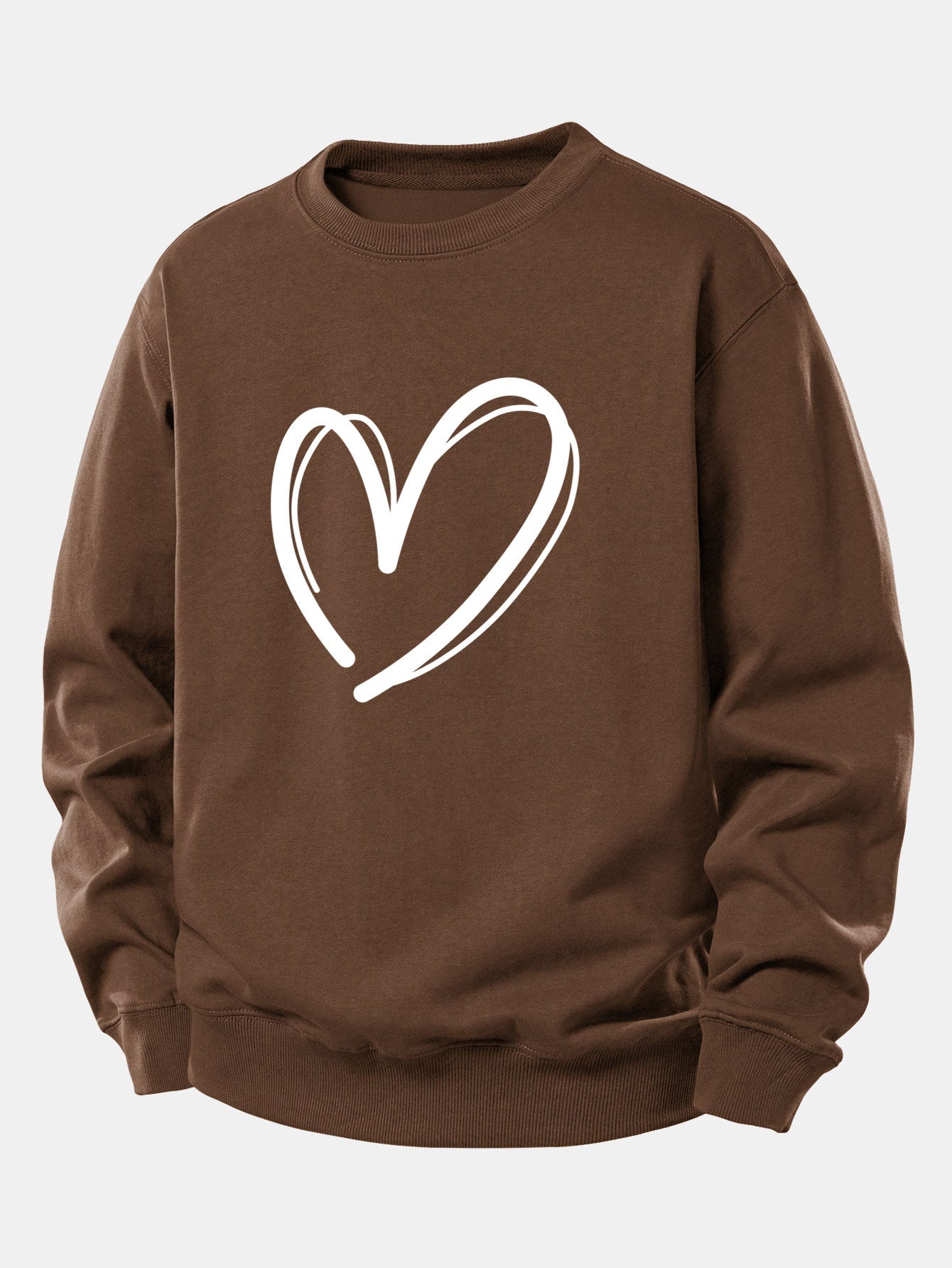 Relaxed Fit Heart Print Sweatshirt